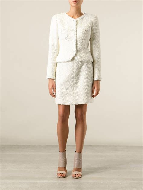 white chanel skirt|vintage chanel skirt suit.